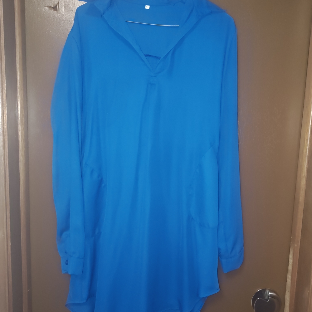 Vibrant Blue Long Sleeve Tunic